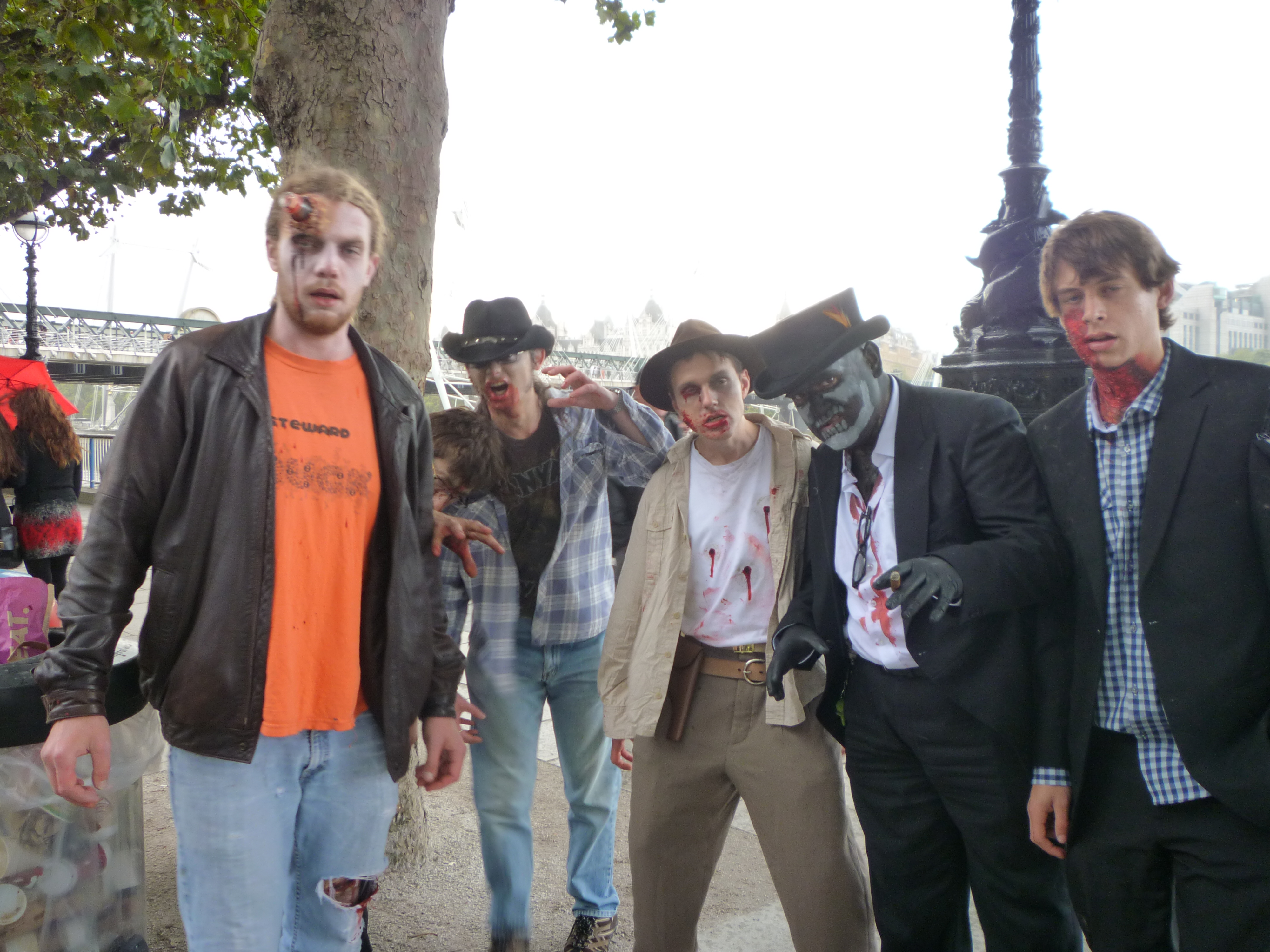 World Zombie Day in London - check the glass on the guy´s head