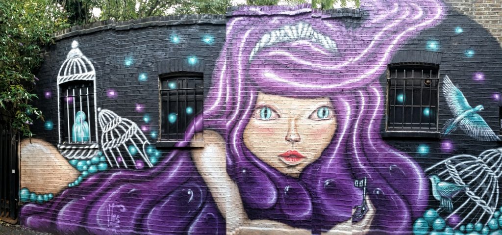Manga street art in Camden