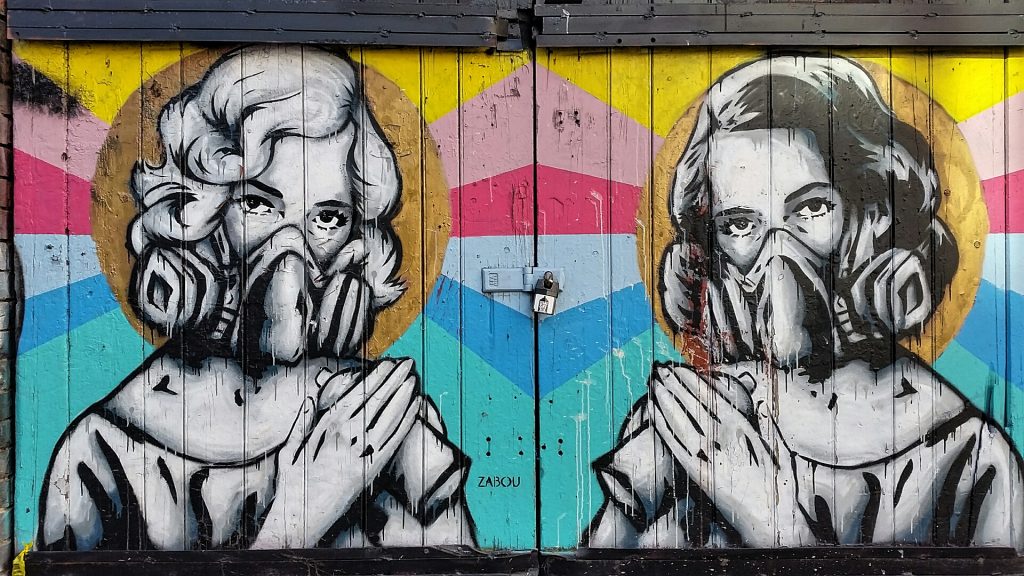 Masked ladies street art