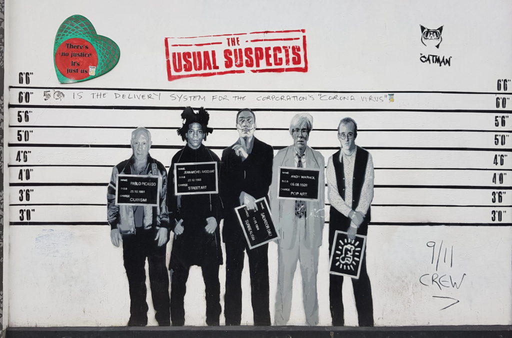 The usual suspects street art piece Notting Hill
